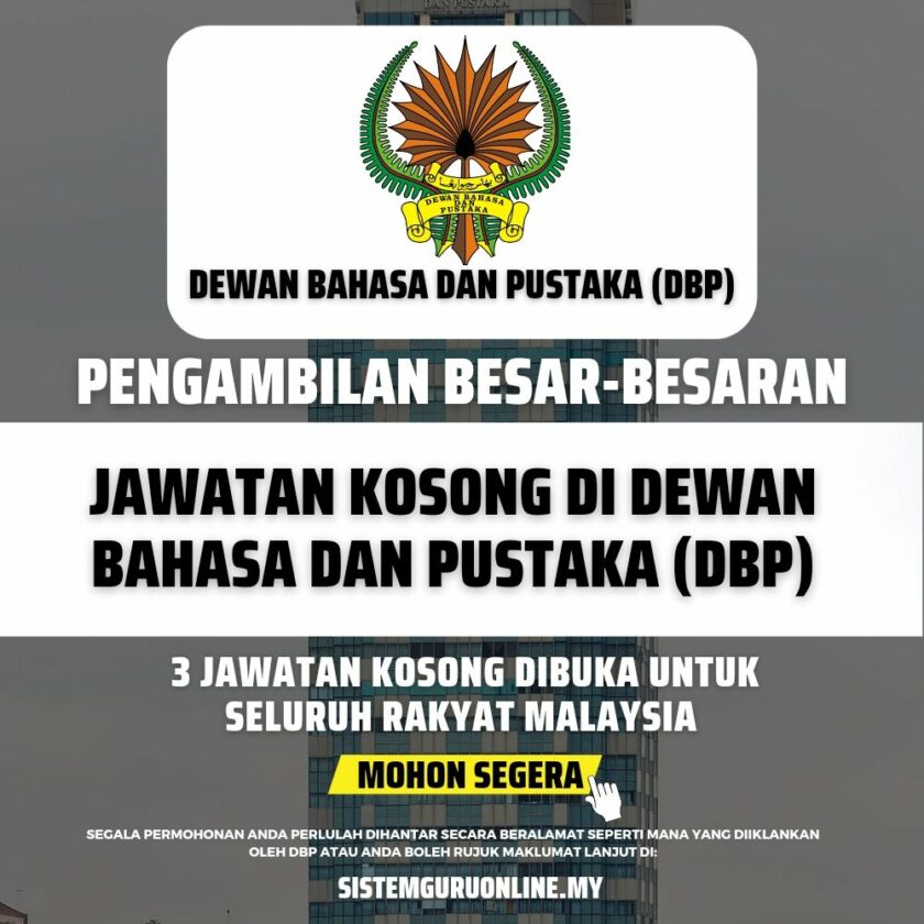 Jawatan Kosong Di Dewan Bahasa Dan Pustaka (DBP) April 2023