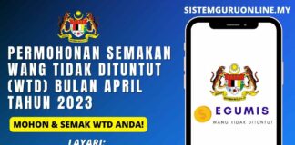 Official Permohonan Semakan Wang Tidak Dituntut (WTD) Tahun 2023 Permohonan Semakan Wang Tidak Dituntut (WTD) Bulan April Tahun 2023