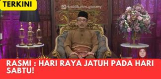 RASMI : HARI RAYA JATUH PADA HARI SABTU!