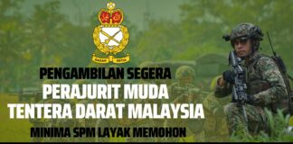 Pengambilan Perajurit Muda Tentera Darat Malaysia (TDM) 2023 Pengambilan Perajurit Muda Tentera Darat Malaysia