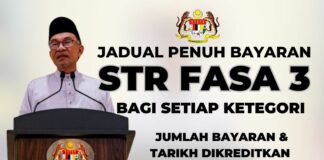 Jadual penuh bayaran STR Fasa 3 bagi setiap ketegori: Jumlah bayaran & tarikh dikreditkan