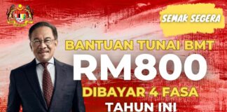Official Bantuan BMT RM800 dibayar 4 Fasa Tahun Ini