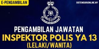 Official Pengambilan Jawatan Inspektor Polis Gred YA13 (Lelaki/Wanita) Tahun 2023 Pengambilan Jawatan Inspektor Polis Gred YA13 (Lelaki/Wanita) Tahun 2023