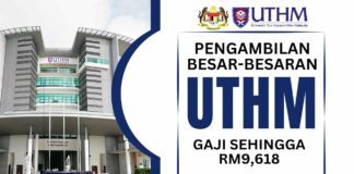 Jawatan kosong besar-besaran UTHM Gaji Sehingga RM9,618