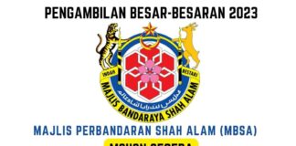 Pengambilan Besar-besaran Majlis Perbandaran Shah Alam (MBSA) Tahun 2023 Pengambilan Besar-besaran Majlis Perbandaran Shah Alam (MBSA) Tahun 2023