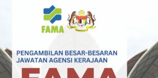 Pengambilan besar-besaran Jawatan Agensi Kerajaan FAMA 2023