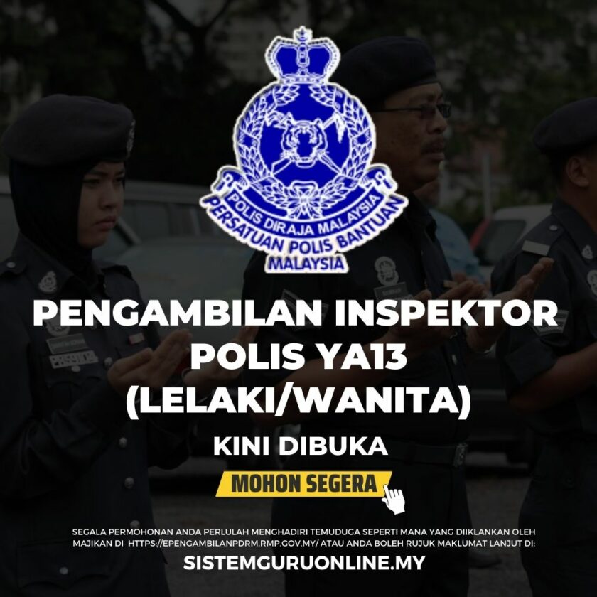 Pengambilan Jawatan Inspektor Polis Lelaki Dan Wanita 2023 Dibuka