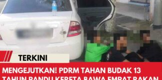 PDRM Tahan Budak 13 Tahun Pandu Kereta Bawa Empat Rakan PDRM Tahan Budak 13 Tahun Pandu Kereta Bawa Empat Rakan