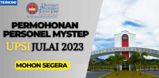 Permohonan Personel Mystep UPSI Ambilan Julai 2023 Permohonan Personel Mystep UPSI Ambilan Julai 2023