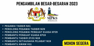 Pengambilan Besar-besaran Majlis Perbandaran Kuala Selangor (MPKS) Tahun 2023 Pengambilan Besar-besaran Majlis Perbandaran Kuala Selangor (MPKS) Tahun 2023