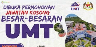 UMT Buka Pelbagai Jawatan Kosong Untuk Kelulusan PT3 – Ijazah: Gaji Sehingga RM5,753