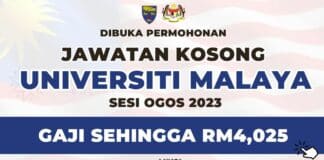 Jawatan kosong di Universiti Malaya (UM) dengan gaji sehingga RM4,052