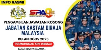 SPA9 Buka 1050 Jawatan Di Jabatan Kastam Diraja Malaysia SPA9 Buka 1050 Jawatan Di Jabatan Kastam Diraja Malaysia