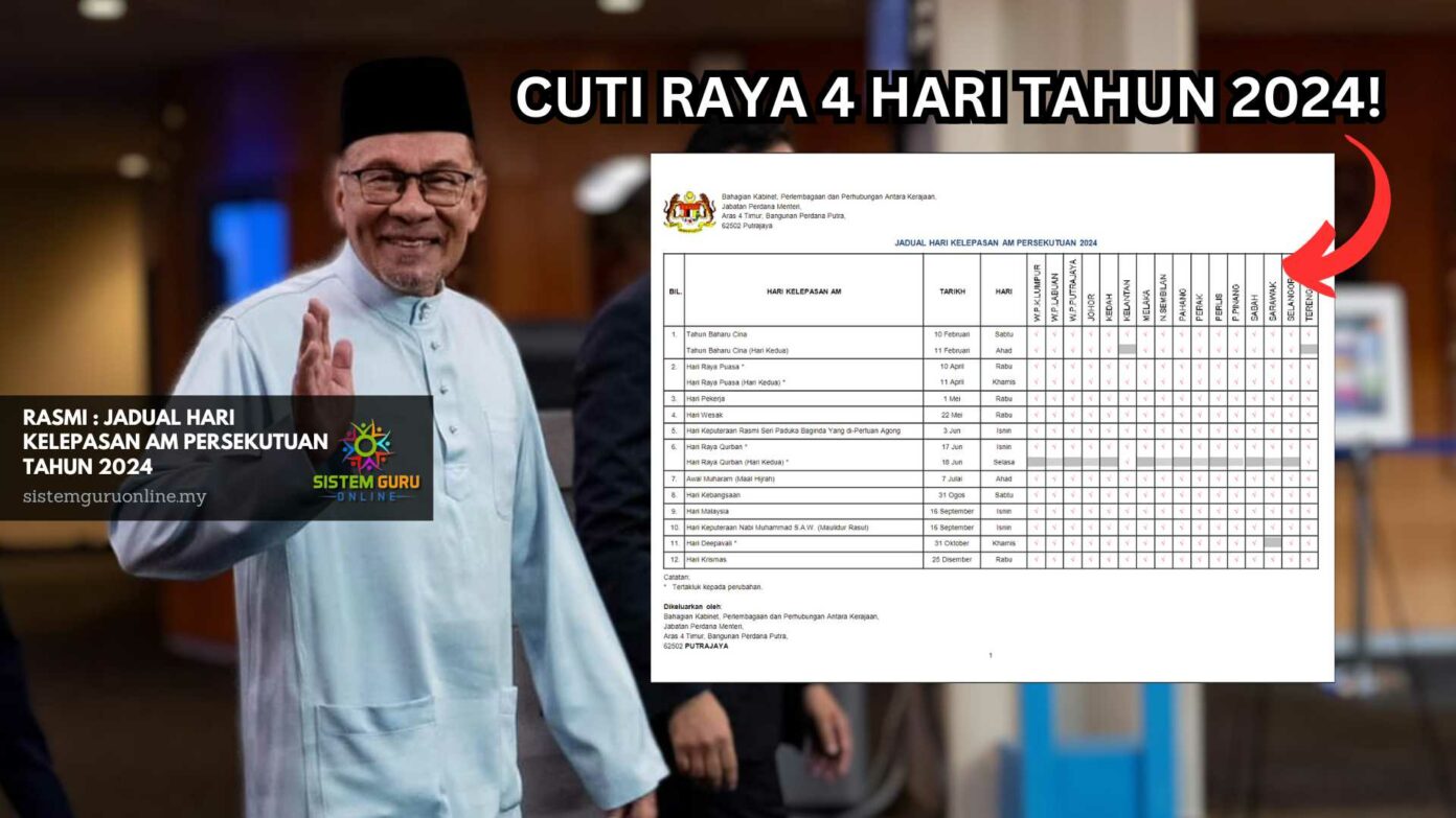 Jadual Hari Kelepasan Am Persekutuan Dan Negeri Tahun 2024