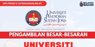 Jawatan Kosong UPSI Oktober