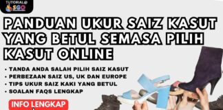 ukur saiz kasut
