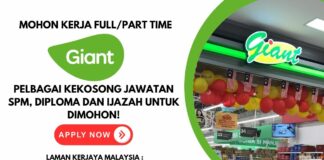 Cara Mohon Kerja Giant Hypermarket Kelayakan SPM, Diploma dan Ijazah di Lebih 40 Cawangan Seluruh Malaysia Mohon Kerja Giant Hypermarket