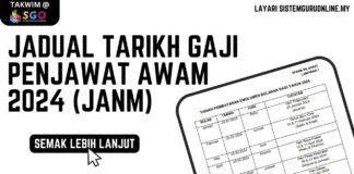 Jadual Tarikh Gaji Penjawat Awam 2024 (JANM) Jadual Tarikh Gaji Penjawat Awam 2024 (JANM)