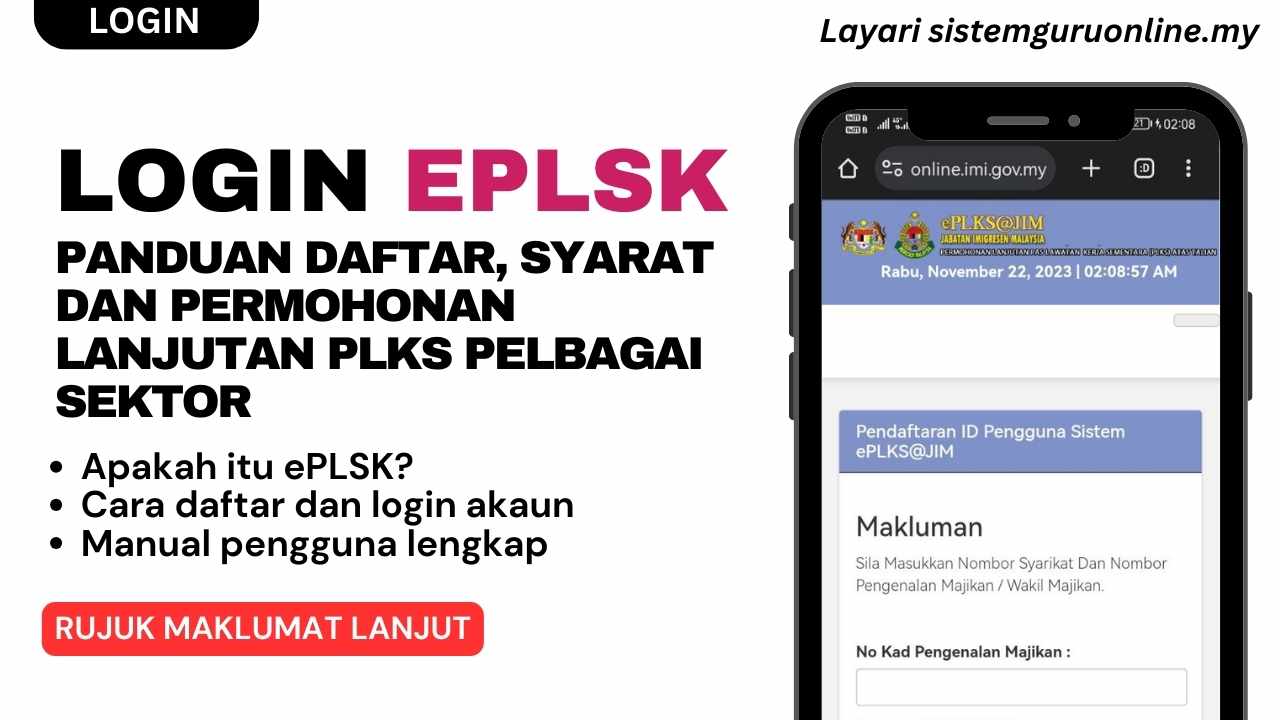 Login EPLKS : Panduan Daftar, Syarat Dan Permohonan Lanjutan PLKS ...