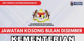 Jawatan Kosong Kementerian Pertanian Bulan Disember 2023