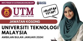 Jawatan Kosong UTM Januari 2024 Jawatan Kosong UTM Januari 2024