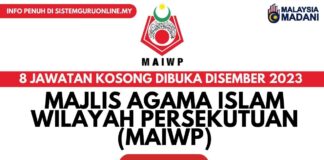 Pengambilan Jawatan MAIWP Disember 2023 Pengambilan Jawatan MAIWP Disember 2023