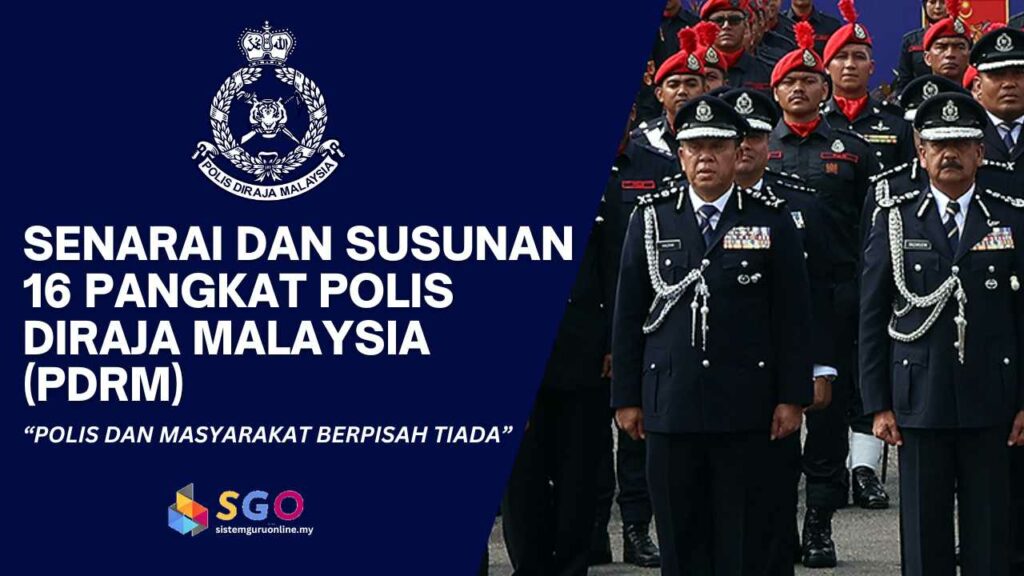 Senarai Dan Susunan 16 Pangkat Polis Diraja Malaysia(PDRM)