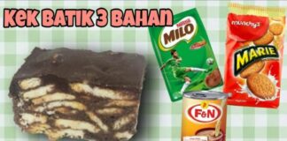Cara buat kek batik 3 bahan