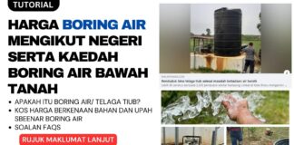 Harga Boring Air Mengikut Negeri Serta Kaedah Boring Air Bawah Tanah