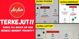 Harga Caj Bagasi Air Asia Berbeza Mengikut Peranti