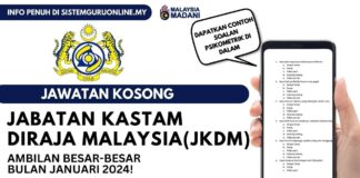 Jawatan Kosong Kastam Januari 2024