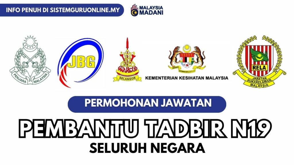 Pelbagai Kekosongan Jawatan Pembantu Tadbir N19 Januari 2024 Seluruh ...