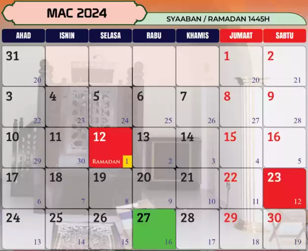 Kalendar Islam Tahun Hijrah 2024 Dan Tarikh Penting Dalam Islam