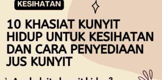 10 Khasiat Kunyit Hidup dan Cara Minum Air Kunyit yang Betul