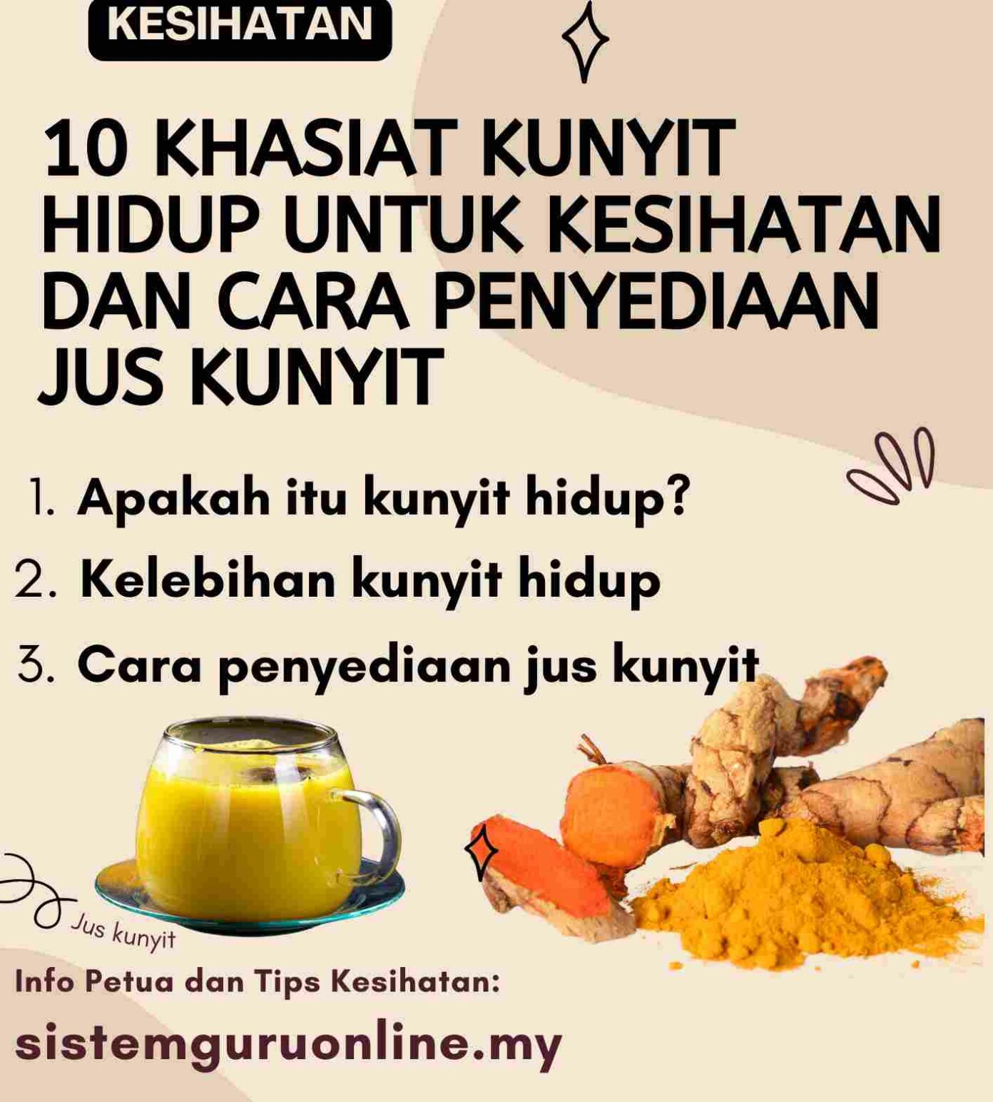 10 Khasiat Kunyit Hidup Dan Cara Minum Air Kunyit Yang Betul