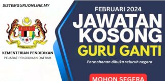 Jawatan Kosong Guru Ganti Februari 2024 Seluruh Malaysia