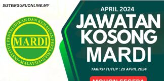 JAWATAN KOSONG MARDI APRIL 2024