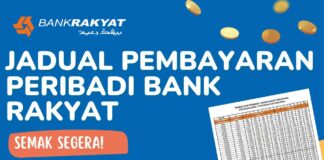 Jadual Pembayaran Peribadi Bank Rakyat Sektor Awam dan Sektor Swasta dan Penerangan Pinjaman Peribadi Bank Rakyat