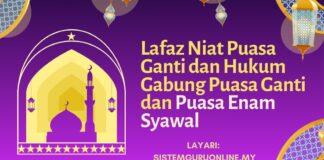 Lafaz Niat Puasa Ganti dan Hukum Gabung Puasa Ganti dan Puasa Enam Syawal