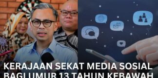 kerajaan sekat media sosial bagi umur 13 tahun