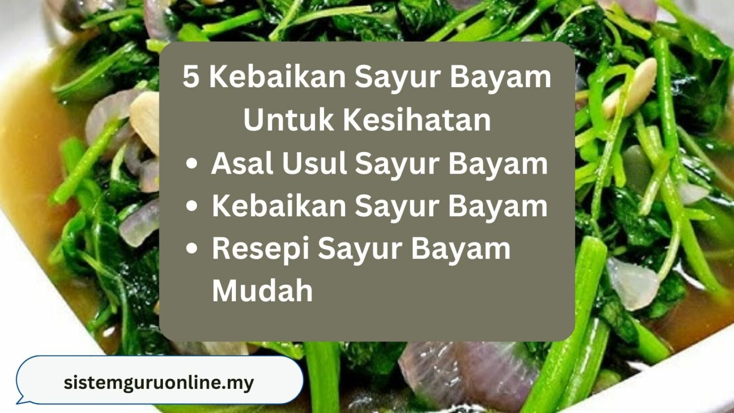 5 Kebaikan Sayur Bayam Untuk Kesihatan