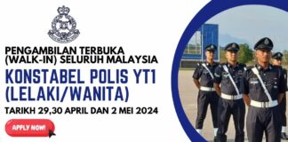 Pengambilan Konstabel Polis Gred YT1 Tahun 2024 Seluruh Malaysia pengambilan konstabel polis yt1 tahun 2024