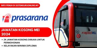 Pengambilan Jawatan Kosong PRASARANA Mei 2024 JAWATAN KOSONG PRASARANA MEI 2024