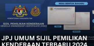 JPJ Umum Sijil Pemilikan Kenderaan Terbaru 2024