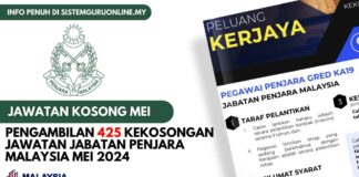 Jawatan Jabatan Penjara Malaysia Mei 2024