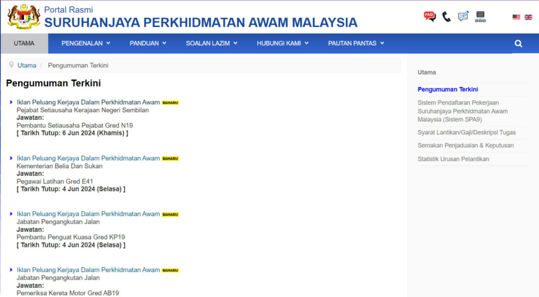 Rasmi Pengambilan Besar-Besaran Jawatan SPA9 Di Suruhanjaya ...