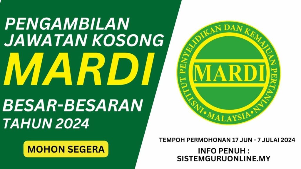 Pengambilan Besar Besaran Jawatan Kosong Mardi Jun 2024