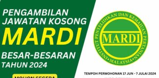 Pengambilan Besar-Besaran Jawatan Kosong MARDI Jun 2024 JAWATAN KOSONG MARDI JUN 2024
