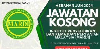Pengambilan Jawatan MARDI Jun 2024 Kini Dibuka JAWATAN MARDI JUN 2024