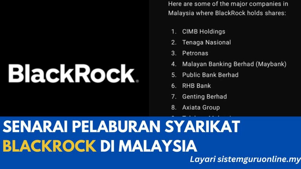 Senarai Pelaburan Syarikat Blackrock di Malaysia